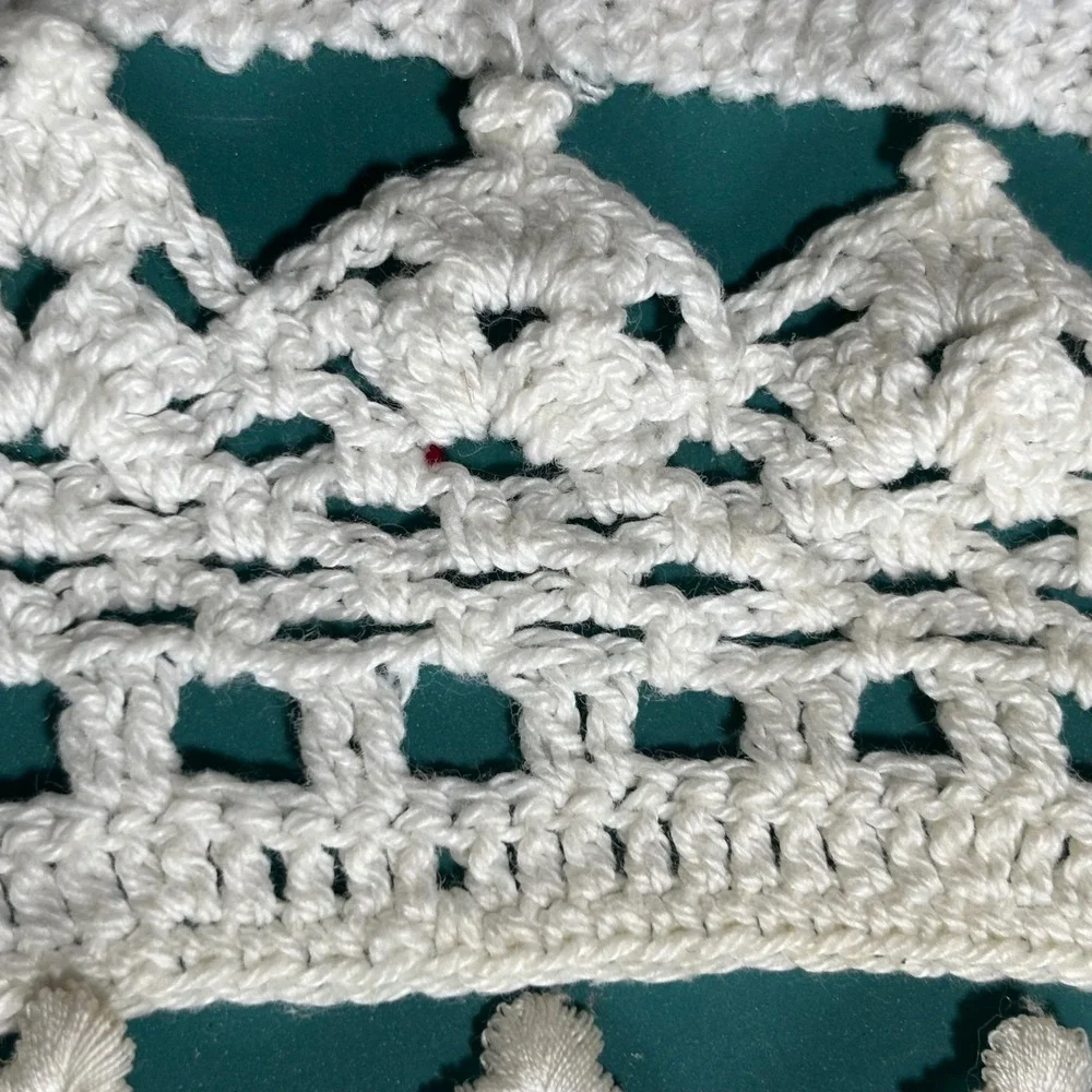 Vintage White Crochet Lace Trim Lot 6pc Heart Satin Ribbon Junk‎ Journal Sewing